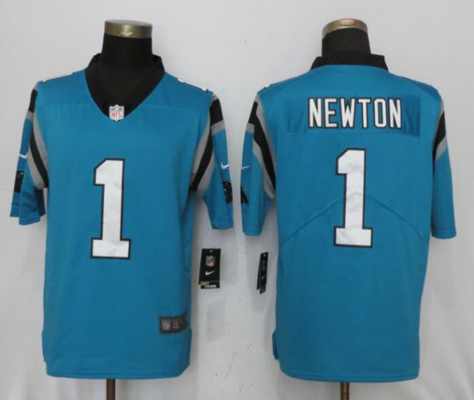Men NFL Nike Carolina Panthers #1 Newton Blue 2017 Vapor Untouchable Limited jersey->carolina panthers->NFL Jersey